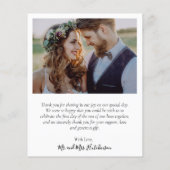 バジェットBohoタイポグラフィ2結婚写真ありがとう (裏面)