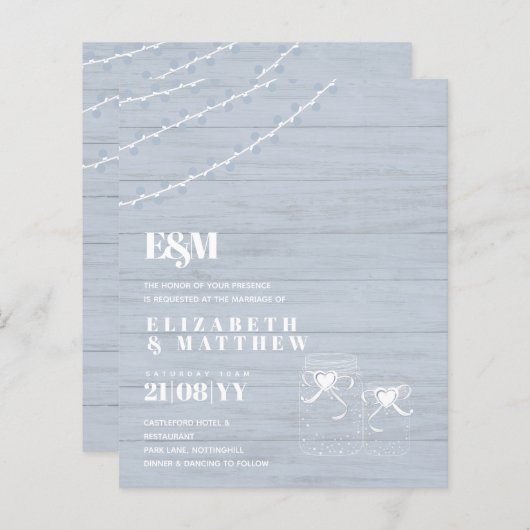 バジェットBOHOダスティブルードリフトウッドメイソンジャース結婚ズ (正面/裏面)