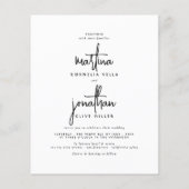 バジェットBohoブラック&ホワイトエレガントフォト結婚ズ (裏面)