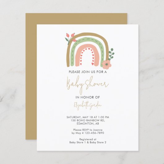バジェットBohoレインボーベビーシャワーフラワーアース (正面/裏面)