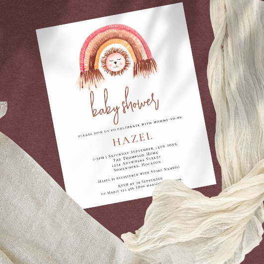 バジェットBohoレインボーライオンガールボーイベビーシャワー