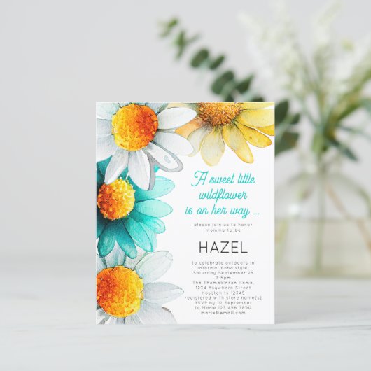 バジェットBohoワイルドフラワーズデイジーベビーシャワー (スタンド正面)