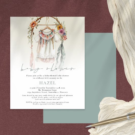 バジェットBohoヴィンテージ服スクリプト赤ちゃんシャワー