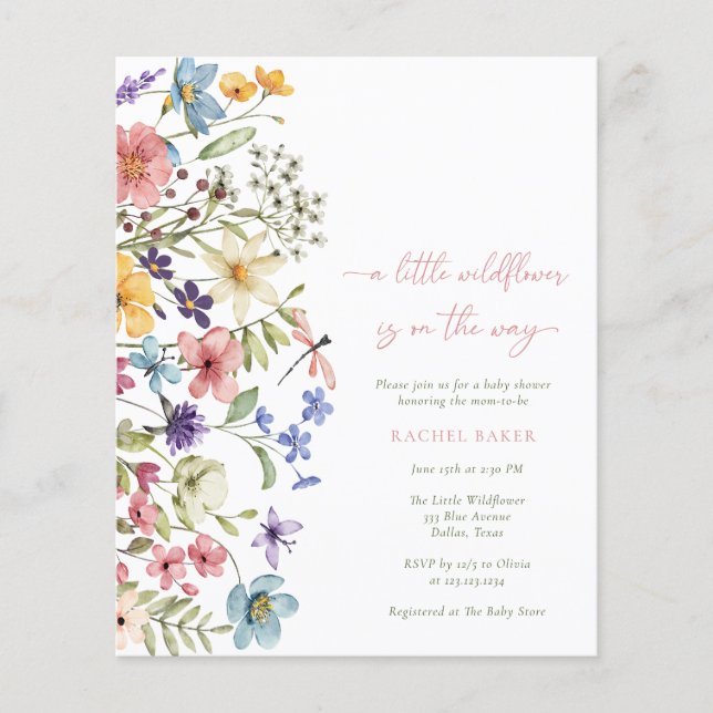 バジェットBoho小さなワイルドフラワーガールの赤ちゃんシャワー (正面)