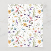 バジェットBoho小さなワイルドフラワーガールの赤ちゃんシャワー チラシ (裏面)