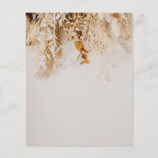 バジェットBoho秋花の結婚式の日付を保存 チラシ (裏面)