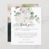 バジェットBoho花模様葉写真結婚の感謝 (正面/裏面)