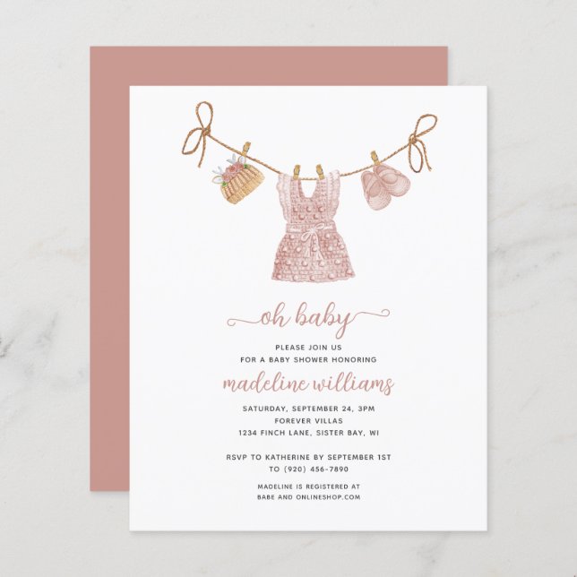 バジェットBOHO赤ちゃん服ガールああ赤ちゃんシャワー (正面/裏面)