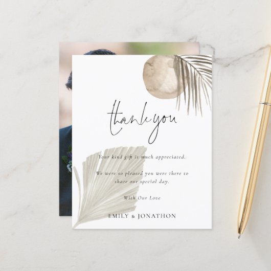 バジェットBoho Pampas写真結婚はThank You (正面/裏面インサイチュ)
