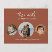 バジェットBoho Terracotta写真結婚式の日付を保存 チラシ (正面)