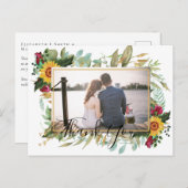 バジェットBurgundyバラひまわり花ありがとう写真 ポストカード (正面/裏面)