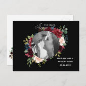 バジェットBurgundyフォトエレガントウォーター色フローラ 案内ポストカード (正面/裏面)