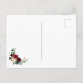 バジェットBurgundyフォトエレガントウォーター色フローラ 案内ポストカード (裏面)