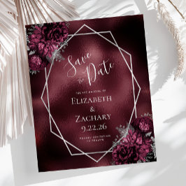 バジェットBurgundyフローラシルバーGeo日付を保存