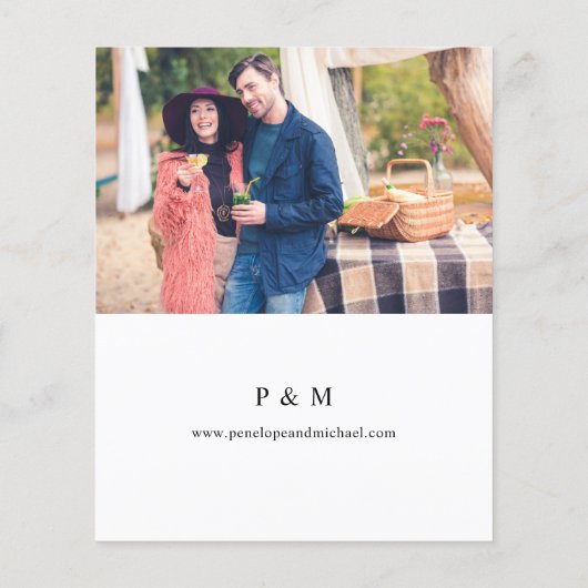 バジェットBurgundy & Pinkフローラ日付写真を保存 チラシ (裏面)