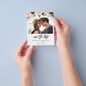 バジェットBurgundy Pink 4フローラ日付写真を保存 チラシ (手)