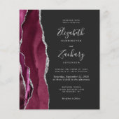 バジェットBurgundy Silver Agate暗いQRコード結婚ズ (正面)