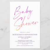 バジェットFLYERレインボーシンプルスクリプトベビーシャワー チラシ (正面)