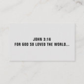 バジェットGOSPEL TRACTSビジネスカード 名刺 (裏面)