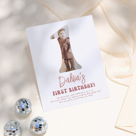 バジェットGroovy Oneレトロピンク写真1st誕生日