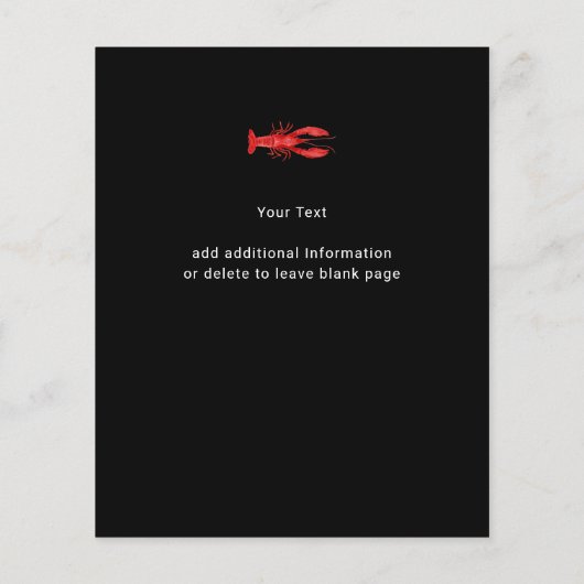 バジェットIド婚約シーフードパーティの招待状 (裏面)