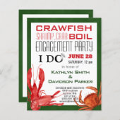 バジェットIド婚約シーフードパーティの招待状 (正面/裏面)