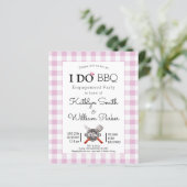 バジェットIド婚約ピンクプレイドBBQ招待状 (スタンド正面)
