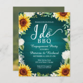 バジェットI do BBQ素朴婚約パーティ招待状 (正面/裏面)
