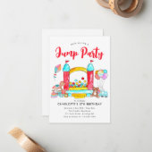 バジェットJUMPパーティーバウンスハウストランポリン誕生日 ノートカード (正面/裏面インサイチュ)