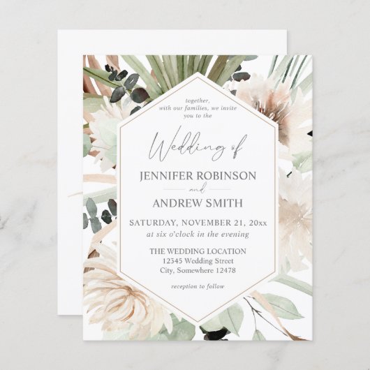 バジェットLG文字ボホユーカリプトゥスパームフローラ結婚ズ (正面/裏面)