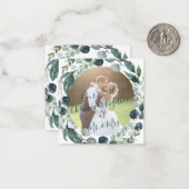 バジェットMINIモダン写真新婚クリスマス ノートカード (正面/裏面インサイチュ)