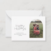 バジェットMINI SIZEシンプルフォト冬休み ノートカード (正面)