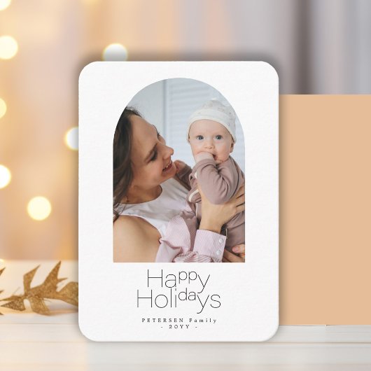 バジェットMINI SIZE家族の写真の冬の休日 ノートカード