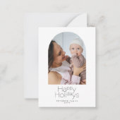 バジェットMINI SIZE家族の写真の冬の休日 ノートカード (正面)