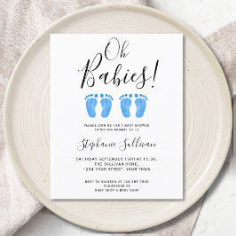 バジェットOhベビーツインズベビーシャワー招待状
