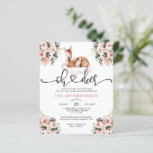 バジェットOh鹿の水の色ベビーシャワー招待状 (スタンド正面)