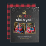 バジェットOh鹿タータンチェックChalkboard 2フォトホリデー<br><div class="desc">この休日の写真カードは、クリスマスの写真カードを送信することを望む家族のためのモダン完璧である。このデザインは、レタリングとトナカイをトップに置いた手書きの台本を組み合わせモダンて、金ゴールド箔の台本にフェイクは、黒板の背景の上に置き、その上から雪が降り注ぐ。カスタマイズ家族の写真をお気に入りの2枚！赤と黒のタータンチェック水牛の格子背景に反転。Zazzleで予算の選択の一部として、これらの招待状来は限られたサイズと紙株で。サイもしズや紙ストックが必要な場合違うは、このデザインを標準の5x7フォーマットに転送することができます。</div>