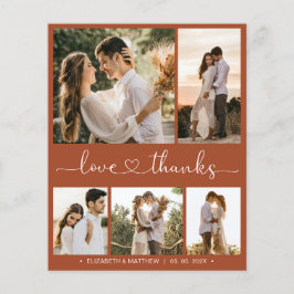 バジェットTerracottaコラージュ結婚のサンキューフライヤー チラシ