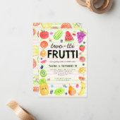 バジェットTWO-tti夏のフルーツ2nd誕生日 ノートカード (正面/裏面インサイチュ)