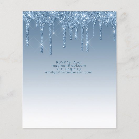 バジェットUnicorn赤ちゃんシャワー青い女の子かわいい (裏面)