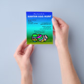 バジェッ色彩の鮮やかトエッグイースターエッグ狩り招待状 チラシ (手)