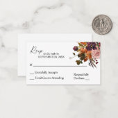 バジェ素朴ットゴールデンオレンジピンク2SM食事なし出欠確認 ノートカード (正面/裏面インサイチュ)