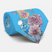 バジオウム青い黒い鳥ブルーメンズネックタイ ネクタイ (ロール)