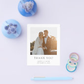 バジシンプルュエレガントーの写真結婚の感謝 チラシ (シングル)