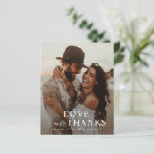 バジシンプルュモダンーフォト結婚のサンキューカード (スタンド正面)