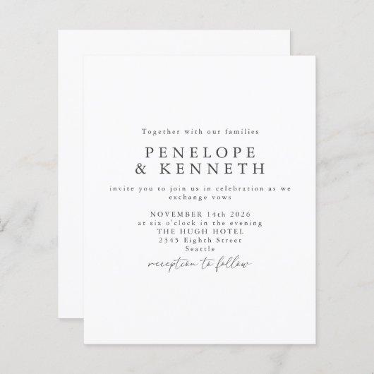 バジミニマルュシンプルエレガント白黒結婚の (正面/裏面)