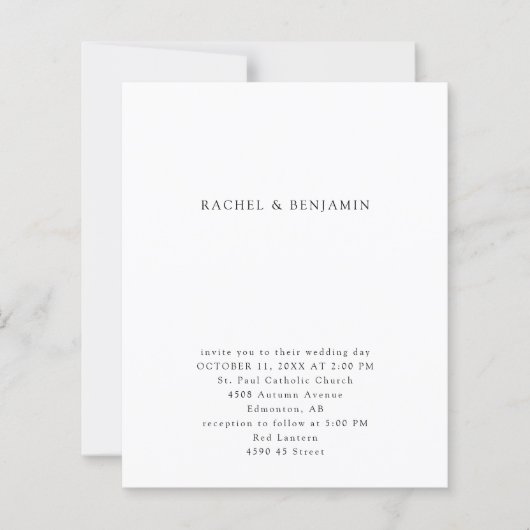 バジミニマルュシンプルーブラック&ホワ結婚イト (正面)