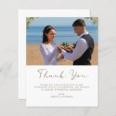 バジモダンュエレガントー写真結婚のサンキューカード (正面/裏面)