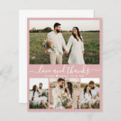 バジモダンュシンプルーの写真結婚のサンキューカード (正面/裏面)