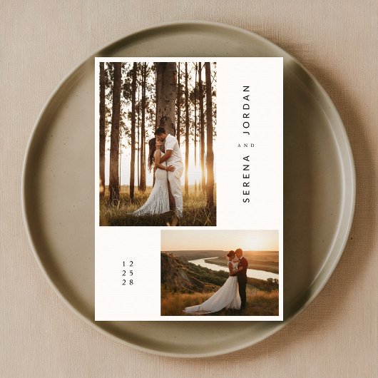 バジモダンュシンプルーBoho Photo結婚's 招待状